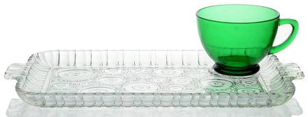Colonial Lady Clear Snack Plate & Cup Set