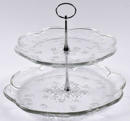 Savannah Clear 2 Tier Serving Tray