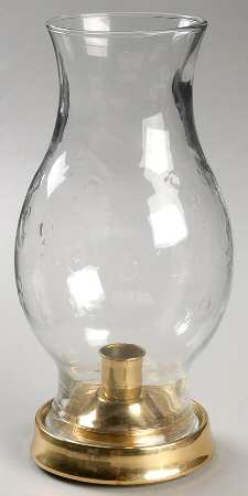 Savannah Clear Hurricane Lamp & Metal Base