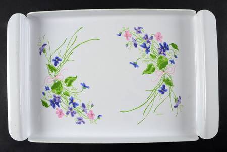 Wild Violets 17" Plastic Rectangular Tray