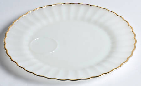 Classic Milk Glass (Gold Trim) Snack Plate Only No Punch Cup