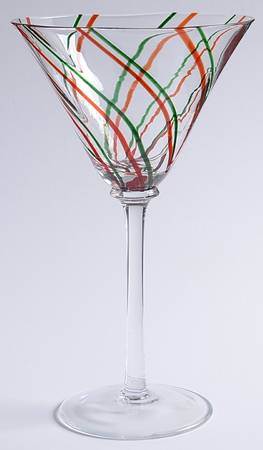 Peppermint (Green and Red) Martini Glass