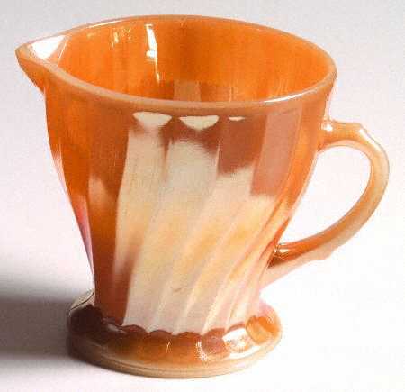 Peach Lustre Shell Footed Creamer