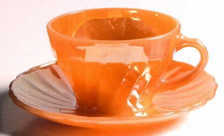 Peach Lustre Shell Cup & Saucer Set