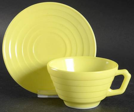 Moderntone Platonite Chartreuse Cup & Saucer Set
