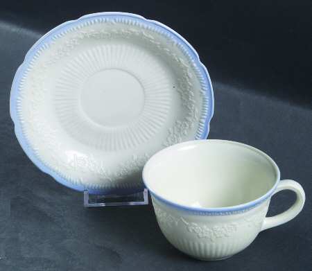 Alice Ivory (Blue Trim) Cup & Saucer Set