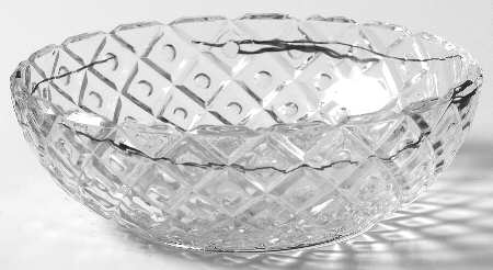 Diamond with Thumbprint Clear Cereal Bowl