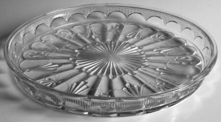 Fleur de Lis and Tassel Clear 11" Round Tray