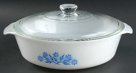 Cornflower 2 Quart Round Covered Casserole