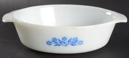 Cornflower 2 Quart Round Covered Casserole, No Lid