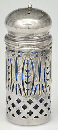 Royal Sapphire Pepper Shaker with Metal Lid
