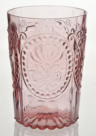 Fleur de Lis 9 Oz Pink Flat Tumbler