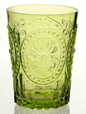 Fleur de Lis 5 Oz Green Flat Tumbler