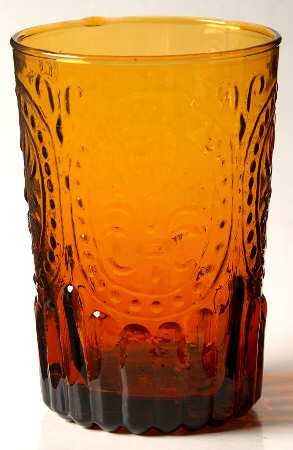 Fleur de Lis 9 Oz Amber Flat Tumbler