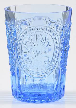 Fleur de Lis 5 Oz Blue Flat Tumbler