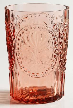 Fleur de Lis 9 Oz Rose Flat Tumbler