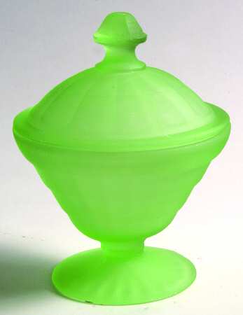 Block Optic Green Frosted by Anchor Hocking