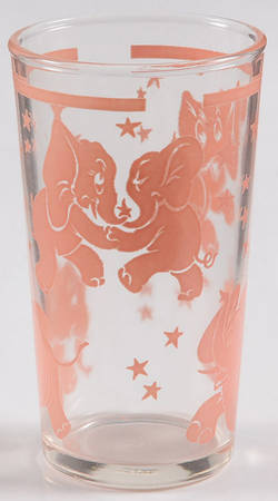 Pink Elephant Flat Juice Glass