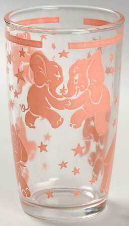 Pink Elephant Flat Juice Glass
