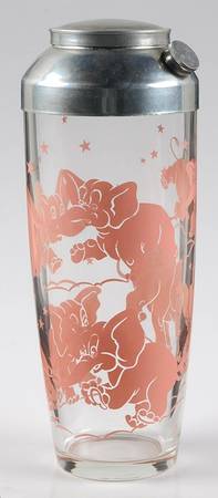 Pink Elephant Cocktail Shaker & Lid