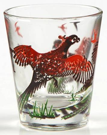Pheasants Shot Glass