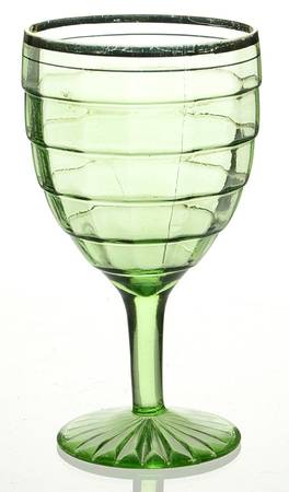 Block Optic Green (Gold Trim) by Anchor Hocking