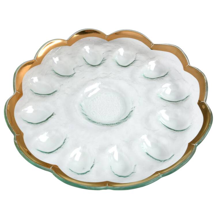 Roman Antique Gold Deviled Egg Server