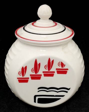 Red Flower Pots by Anchor Hocking