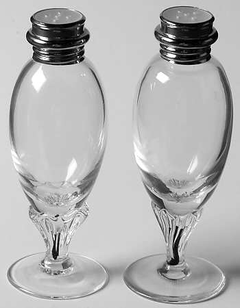Exquisite Footed Shaker Set & Metal Lids
