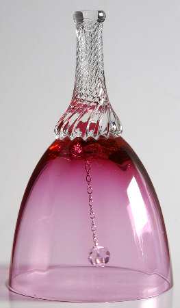 Lisa Cranberry (Optic, Straight Bowl) Bell Made From Goblet