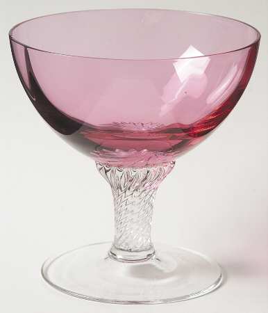 Lisa Cranberry (Optic, Straight Bowl) Champagne/Tall Sherbet