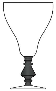894 (Black Stem, Clear Bowl)
