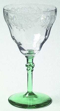 Etch 390 Green Wine Glass