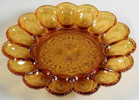 American Concord Amber Deviled Egg Server