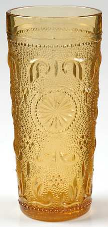 American Concord Amber 14 Oz Flat Tumbler by Brockway Glass Co.