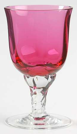 Liza Cranberry (Optic, Flared Bowl) Cordial Glass