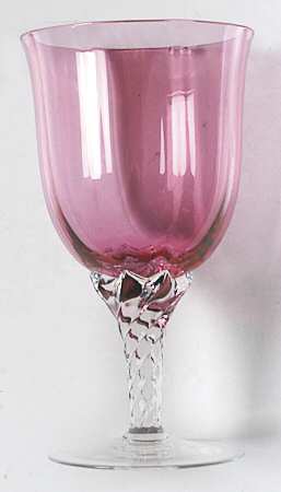 Liza Cranberry (Optic, Flared Bowl) Water Goblet