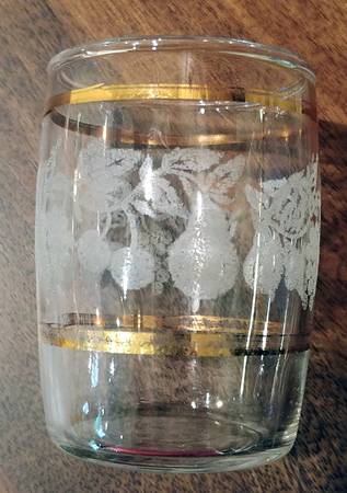 Golden Fruits Flat Juice Glass