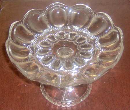 Beaded Medallion Clear Compote by Boston & Sandwich