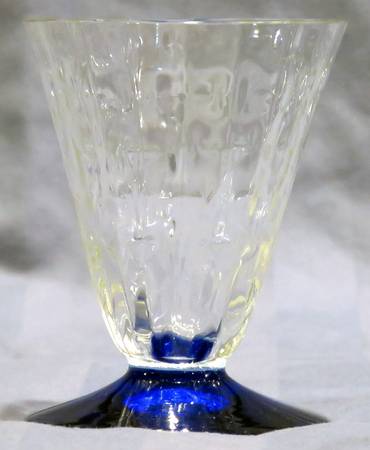 355 (Block Optic, Blue Iridescent Stem) Oyster or Fruit Cocktail