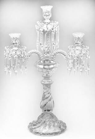 Bambous 3 Light Candelabra with 3 10" Bobeche & 30 Prisms