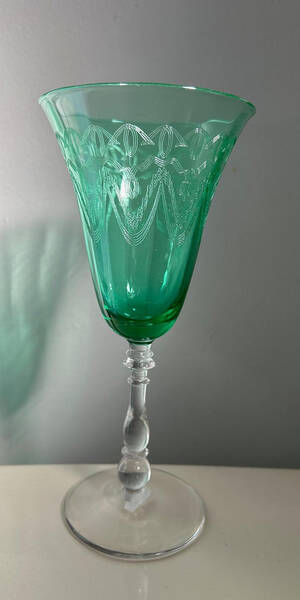854-2 (Green Bowl, Clear Stem) by Bryce