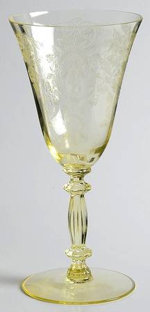 Apple Blossom Yellow (Stem 3130) Water Goblet