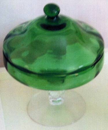 Aurora Green Low Footed Candy Box & Lid