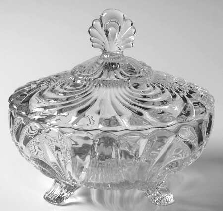 Caprice Clear (Stem 300) 3-Footed Candy Dish with Lid