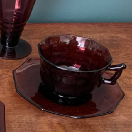 Decagon Amethyst Cup & Saucer Set