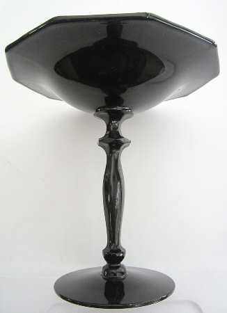 Decagon Ebony Round Compote (Height X Width)