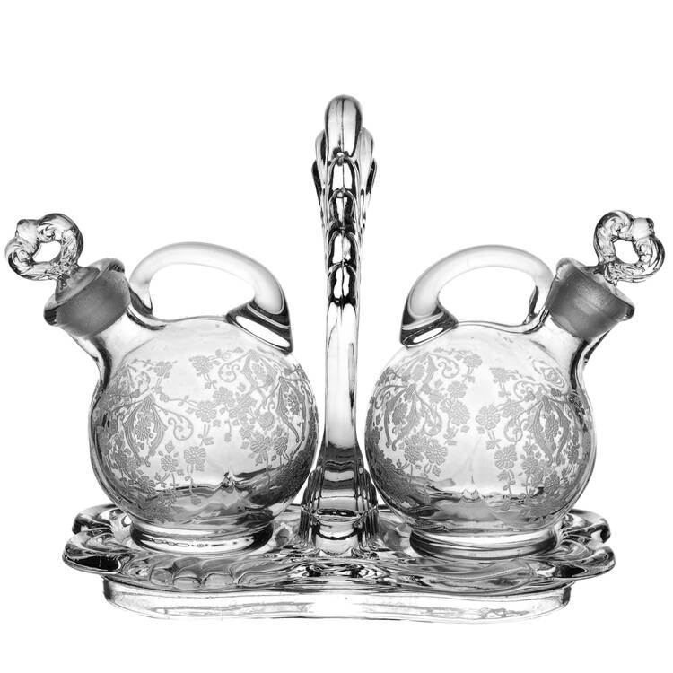 Diane Clear (Stem 3122) (5 Piece) Shape 3400 2 Oz Oil Cruet Set