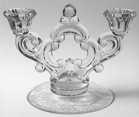 Diane Clear (Stem 3122) 3400/647 2 Light Candlestick (Round Base)