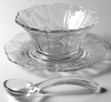 Elaine Clear (Stem 3500) Mayonnaise W/Ladle & Underplate (Shape 3900)